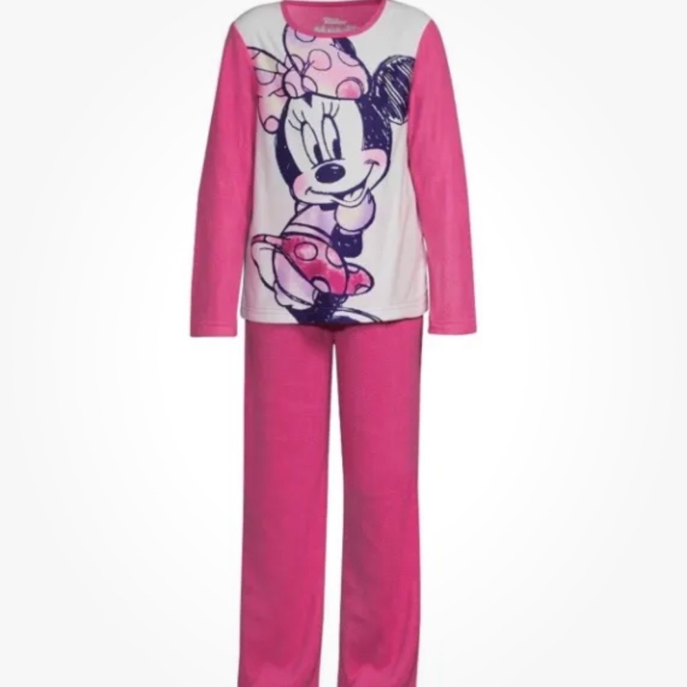 Disney’s Minnie Mouse Long Sleeve 2 PC Pajama Set Size 7-8 NEW
